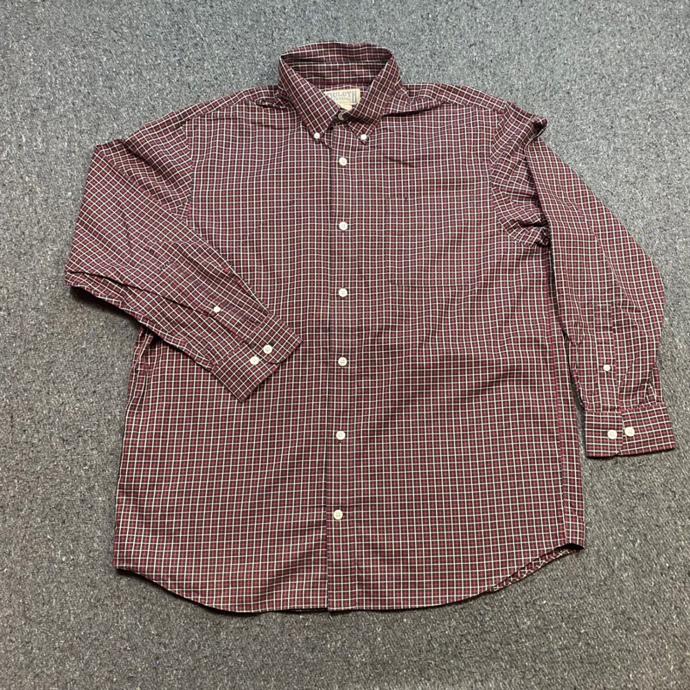 Duluth Trading Co Plaid Shirt Sz L Mens Red Black Workwear Outdoor Button Down